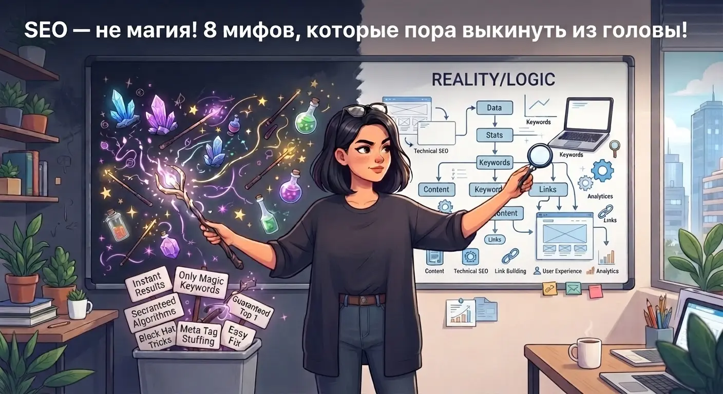 SEO — не магия! 8 мифов, которые пора выкинуть из головы!